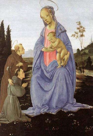 Fra Filippo Lippi Madonna with Child, St Anthony of Padua and a Friar before 1480 oil painting picture